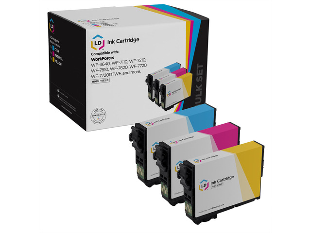 LD Products Remanufactured Epson 252XL High Yield Ink Cartridge Replacements (1 Cyan, 1 Magenta, 1 Yellow, 3-Pack Bundle)
