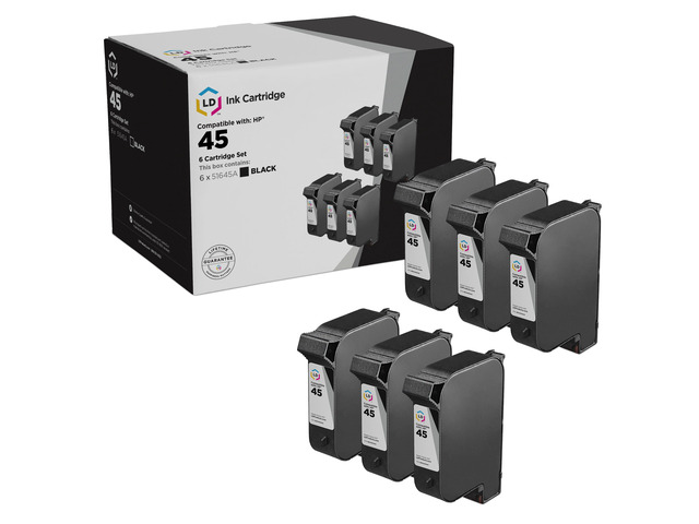LD Products Replacement for HP 45 51645A Ink Cartridges (Black, 6-Pack)