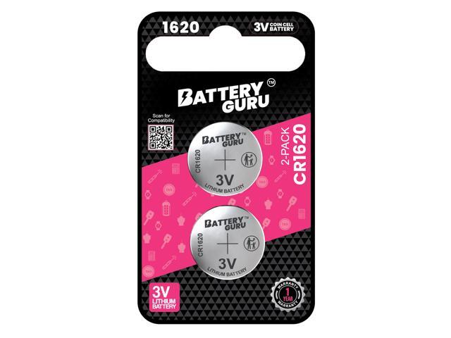CR1620 3V Car Key Battery Pack of 2