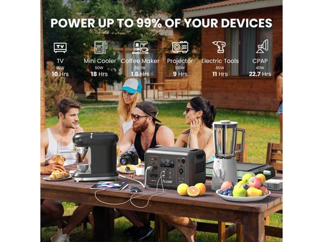 ALLWEI LiFePO4 Solar Generator 1200W(2400W Peak) with 1 * 200W Solar Panel, Fast Charge in 1.5Hrs, 1008Wh Portable Power Station, 4 AC Outlet, UPS...