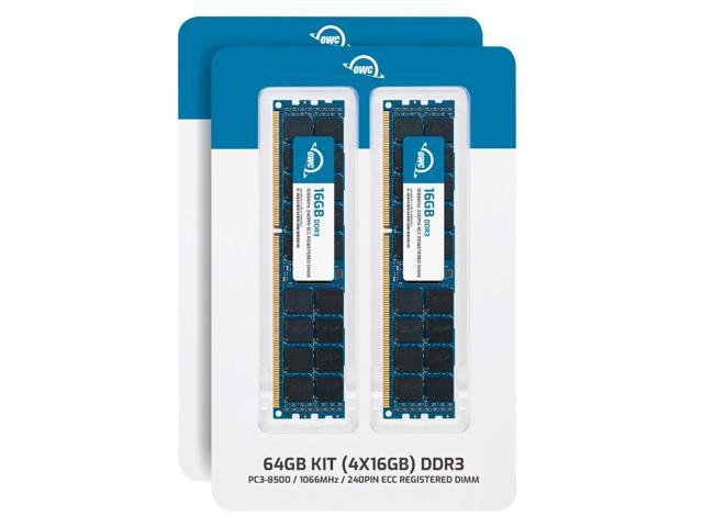 OWC 64GB (4x16GB) DDR3 1066 PC3-8500 CL7 2Rx4 240-pin 1.5V ECC Registered RDIMM Memory RAM Module Upgrade Kit for Select Workstations or Servers