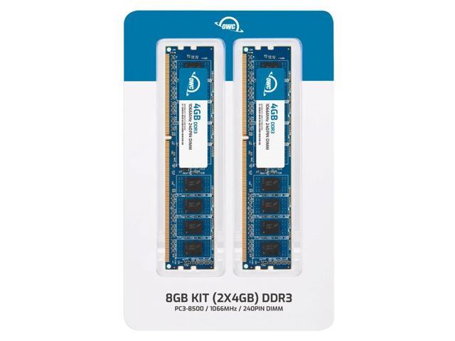 OWC 8GB (2x4GB) DDR3 1066 PC3-8500 CL7 2Rx8 240-pin 1.5V Non-ECC UDIMM Memory RAM Module Kit