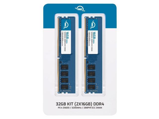 OWC 32GB (2x16GB) DDR4 3200MHz PC4-25600 CL22 1RX8 ECC Unbuffered UDIMM 1.2V 288-pin Workstation Server Memory RAM