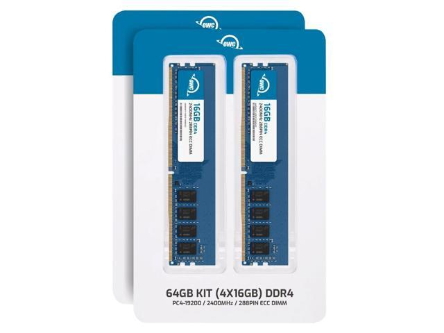 OWC 64GB (4x16GB) DDR4 2400MHZ PC4-19200 CL17 2RX8 ECC Unbuffered UDIMM 1.2V 288-pin Workstation Server Memory RAM