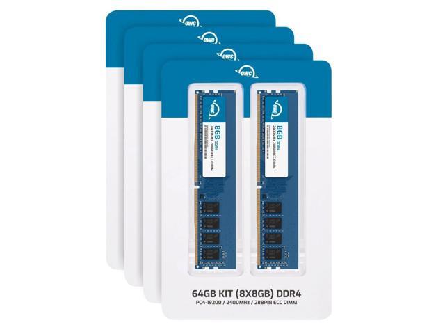 OWC 64GB (8x8GB) DDR4 2400MHZ PC4-19200 CL17 1RX8 ECC Unbuffered UDIMM 1.2V 288-pin Workstation Server Memory RAM