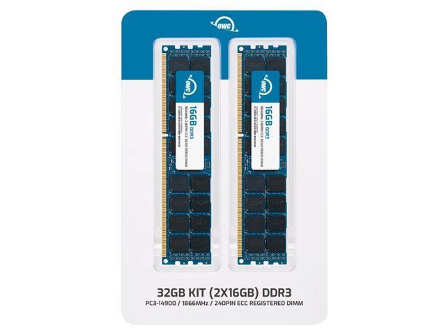 OWC 32GB (2x16GB) DDR3 1866 PC3-14900 CL13 2Rx4 240-pin 1.5V ECC Registered RDIMM Memory RAM Module Upgrade Kit for Select Workstations or Servers