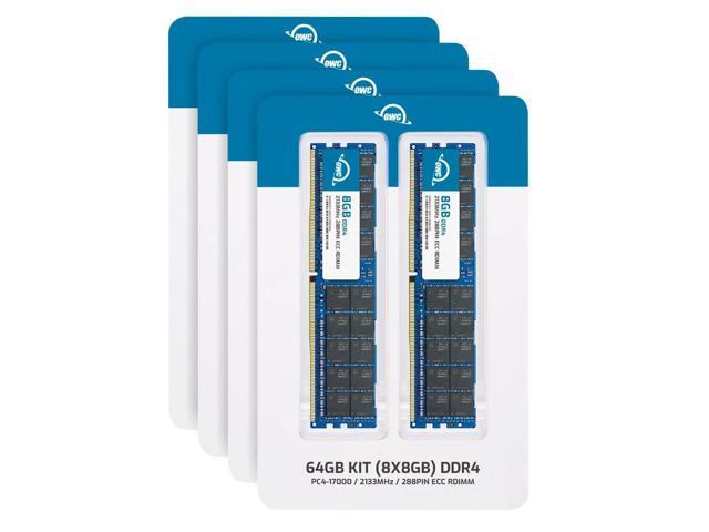 OWC 64GB (8x8GB) DDR4 2133MHz PC4-17000 CL15 1RX4 ECC Registered RDIMM 1.2V 288-pin Memory RAM Upgrade for Server