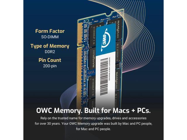 OWC 4GB DDR2 667 PC2-5300 CL5 2Rx8 200-pin 1.8V Non-ECC SODIMM Memory RAM Module Upgrade for Select Laptops or All-in-One Systems