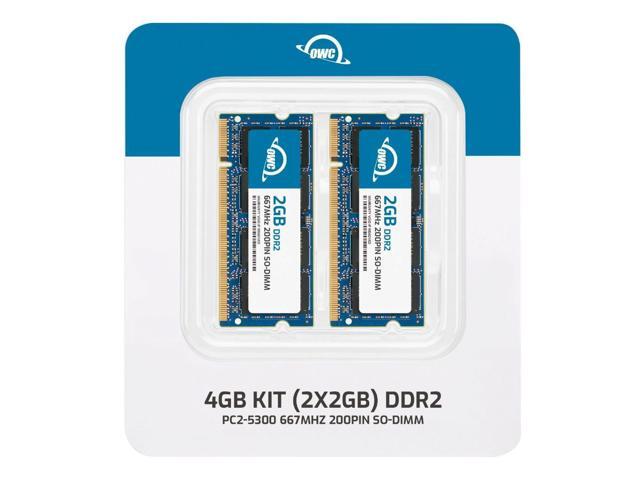 OWC 4GB (2x2GB) DDR2 667 PC2-5300 CL5 2Rx8 200-pin 1.8V Non-ECC SODIMM Memory RAM Module Upgrade Kit for Select Laptops or All-in-One Systems