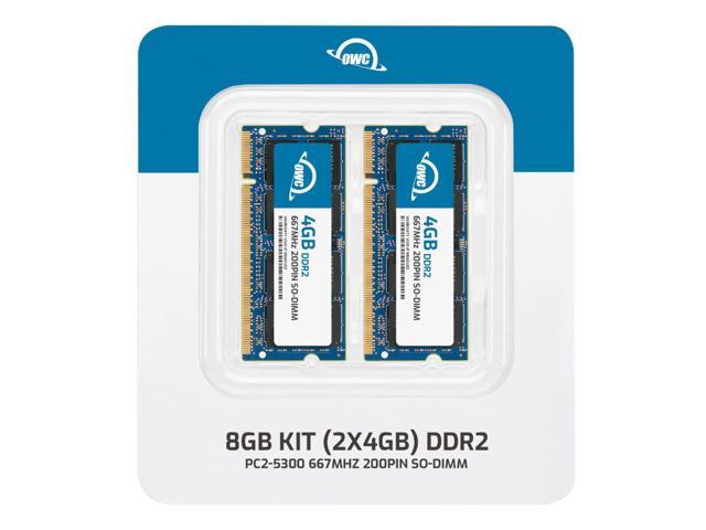 OWC 8GB (2x4GB) DDR2 667 PC2-5300 CL5 2Rx8 200-pin 1.8V Non-ECC SODIMM Memory RAM Module Upgrade Kit for Select Laptops or All-in-One Systems