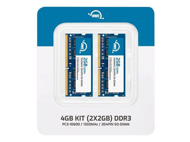 OWC 4GB (2x2GB) DDR3 1333 PC3-10600 CL9 1Rx8 204-pin 1.5V Non-ECC SODIMM Memory RAM Module Kit