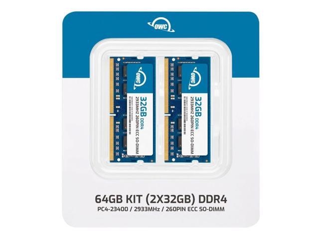 OWC 64GB (2x32GB) DDR4 2933MHz PC4-23400 CL21 2RX8 ECC Unbuffered SODIMM 1.2V 260-pin Memory RAM