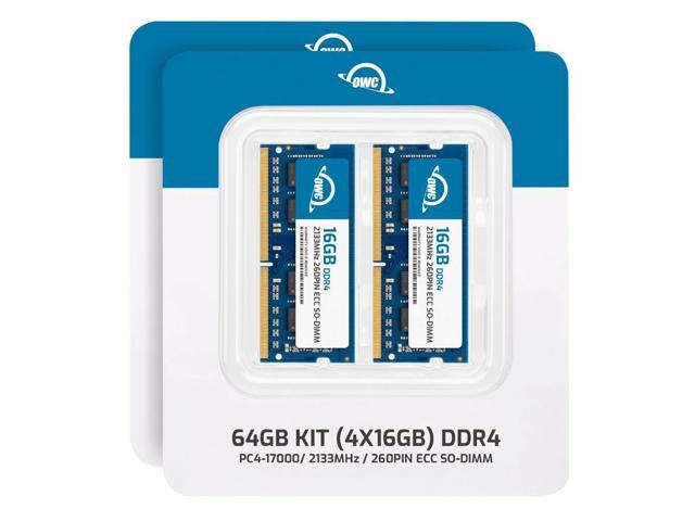 OWC 64GB (4x16GB) DDR4 2133MHZ PC4-17000 CL15 2RX8 ECC SO-DIMM 1.2V 260-pin Memory RAM