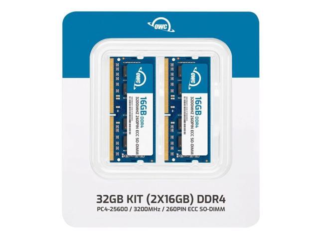 OWC 32GB (2x16GB) DDR4 3200MHz PC4-25600 CL22 1RX8 ECC Unbuffered SODIMM 1.2V 260-pin