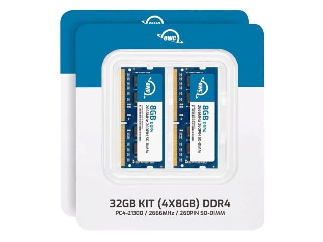 OWC 32GB (4x8GB) DDR4 2666MHz PC4-21300 CL19 1RX8 Non-ECC SODIMM 1.2V 260-pin Laptop Notebook Memory RAM Upgrade Module