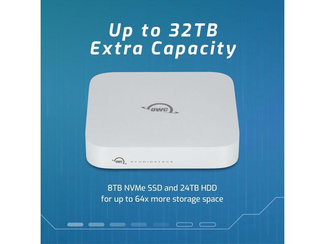 OWC StudioStack 2TB NVMe SSD Thunderbolt 5 Dual-Drive Hybrid Storage and Connectivity Hub, Perfectly Stacks with Mac Studio and 2018-2023 Mac...