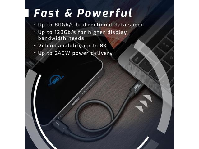 OWC 1.0M (39') Thunderbolt 5 (USB-C) Cable,up to 80Gb/s of bi-Directional Data Speed, up to 120Gb/s for Higher Display Bandwidth, 240W