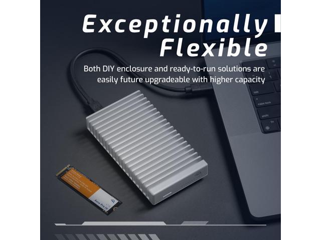 OWC Express 1M2 80Gb/s Portable NVMe SSD USB4 (Thunderbolt Compatible/USB-C) Ultra Fast External SSD Drive with Aluminum Heat Sink Enclosure...