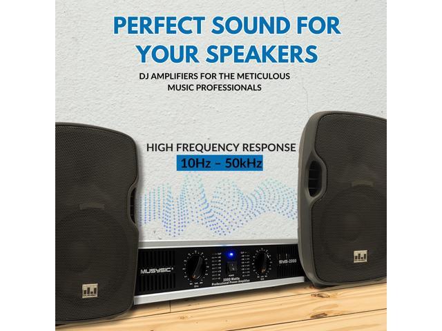 MUSYSIC SYS-2000 Professional 2U Power Amplifier, 2000W Peak, 500W ×2 @ 4, XLR & 1/4' Inputs, Speakon & Binding Post Outputs, ATR Technology, 2U...