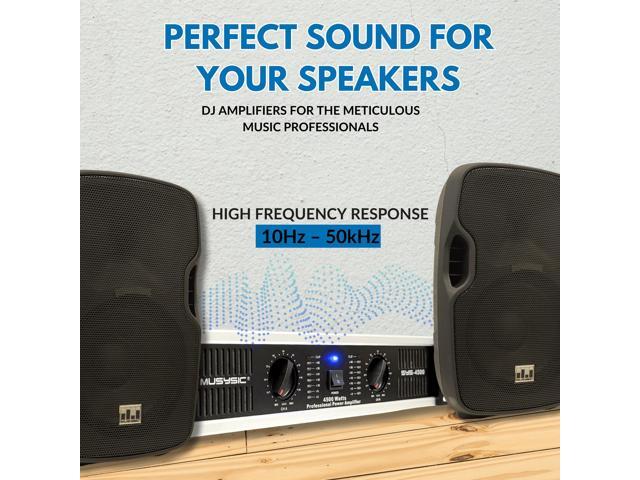 MUSYSIC SYS-4500 Professional 2U Power Amplifier, 4500W Peak, 1100W ×2 @ 4, XLR & 1/4' Inputs, Speakon & Binding Post Outputs, ATR Technology, 2U...