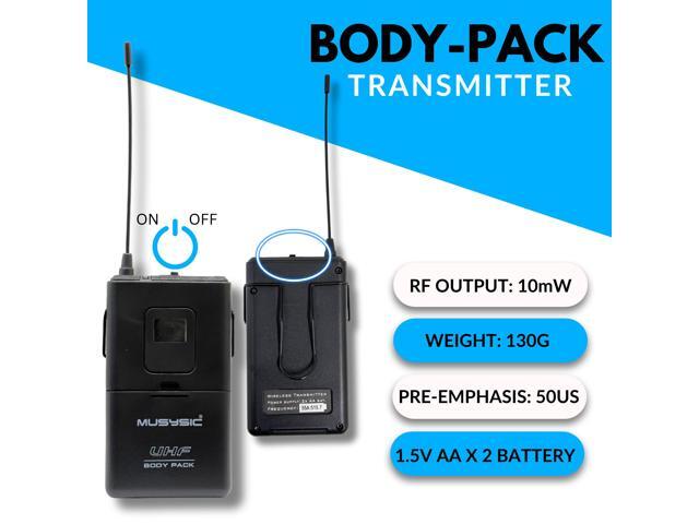 MUSYSIC MUU8LL Professional 8Channel UHF Wireless Microphone System Frequency Set 1, 500580MHz, 8 Transmitters, LongRange Receiver, Balanced &...
