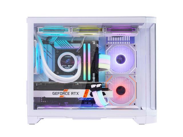 WJCOOLMAN Tian Mu White Curved Glass Panoramic Version 2Side Transparent Glass Gaming Computer Case support 9 Fan Positions 240 AIO Support...