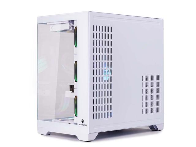 WJCOOLMAN Lonely Warrior PRO White Panoramic Version 2Side Transparent Glass Gaming Computer Case Support 10 Fan Positions 360 AIO Support...