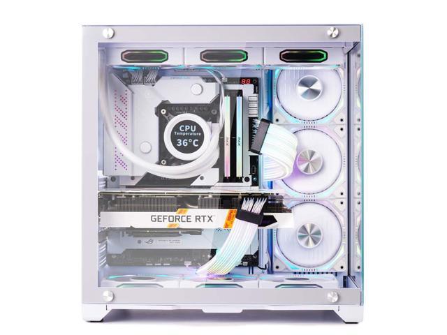 WJCOOLMAN Lonely Warrior PRO White Panoramic Version 2Side Transparent Glass Gaming Computer Case Support 10 Fan Positions 360 AIO Support...