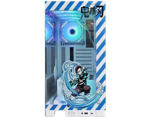 WJCOOLMAN Prism Pro Cartoon Edition White Gaming Computer Case Panoramic Version 2Side Transparent Glass Support 8 Fan Positions Support...