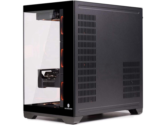 WJCOOLMAN Lonely Warrior PRO Black Computer Case Panoramic Version 2 Sides Transparent Glass Gaming Chassis Support 10 Fan Positions 360 AIO...