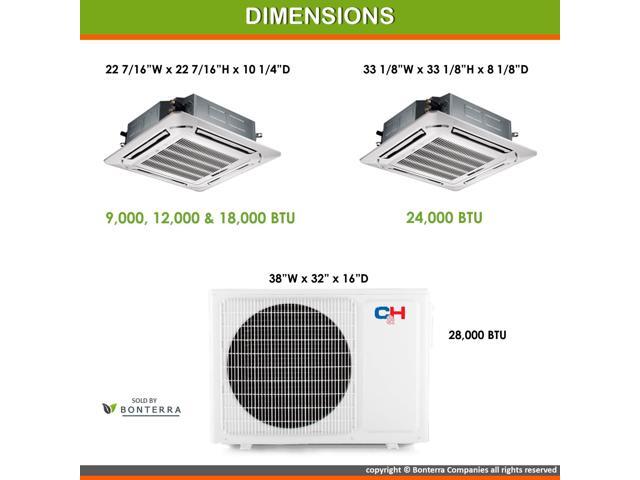 Cooper & Hunter Mini Split AC Heat Pump Ductless Multi 3 Zone 9000 9000 9000 BTU GS-1