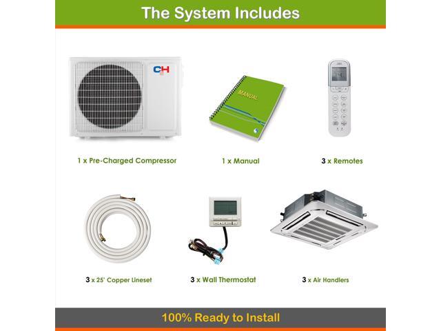 Cooper & Hunter Mini Split AC Heat Pump Ductless Multi 3 Zone 9000 9000 9000 BTU GS-1