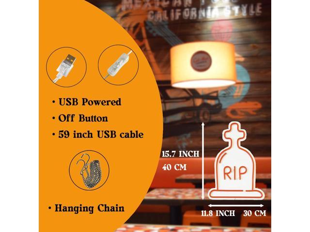 VVKOWSG Gravestone LED Neon Sign Super Bright Acrylic Handmade Halloween Led Light Neon Light Size 11.8x15.7 in Tombstone Neon Sign for Shop Window...