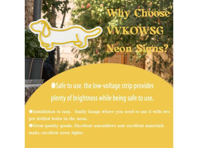 VVKOWSG Dachshund LED Neon Sign Super Bright Acrylic Handmade Led Light Neon Light Size 15.7x7 in Dog Sign for Shop Window Store Display Beer Bar...