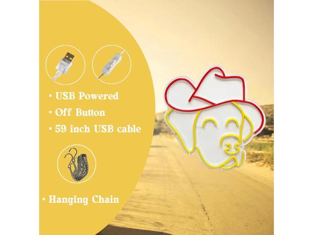 VVKOWSG Cowgirl Hat LED Neon Sign Super Bright Acrylic Dimmable Cowboy Neon Light for Shop Window Store Display Beer Bar Nightclub Grand Opening...