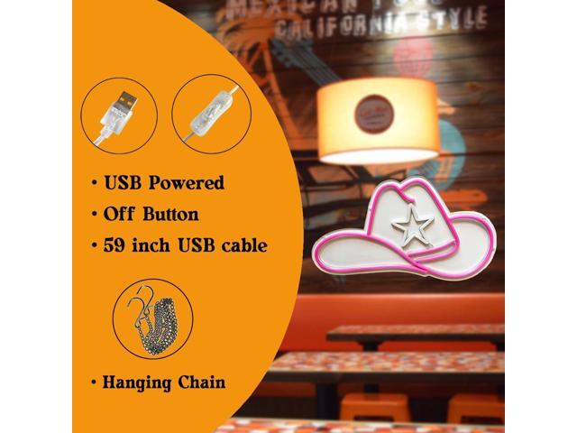 Cowgirl Hat LED Neon Sign Super Bright Acrylic Dimmable Cowboy Led Light Cowgirl Neon Light Hat Neon Sign for Shop Window Store Display Beer Bar...