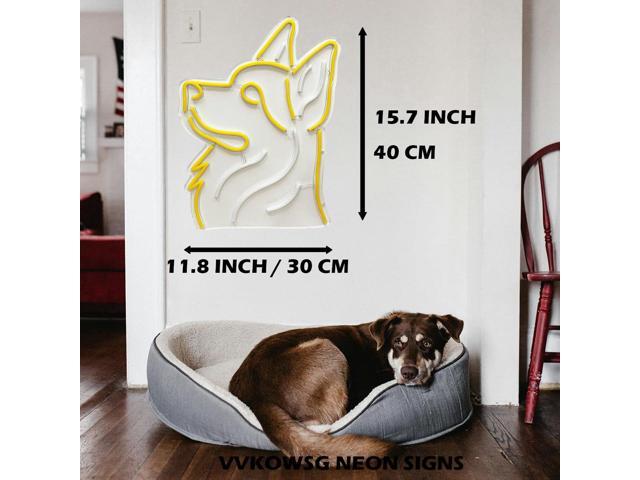 Dog LED Neon Sign Super Bright Acrylic Dimmable German Shepherd Led Light Size 15.7x11.8 in Dog Neon Light for Dog Lovers Window Store Display Beer...