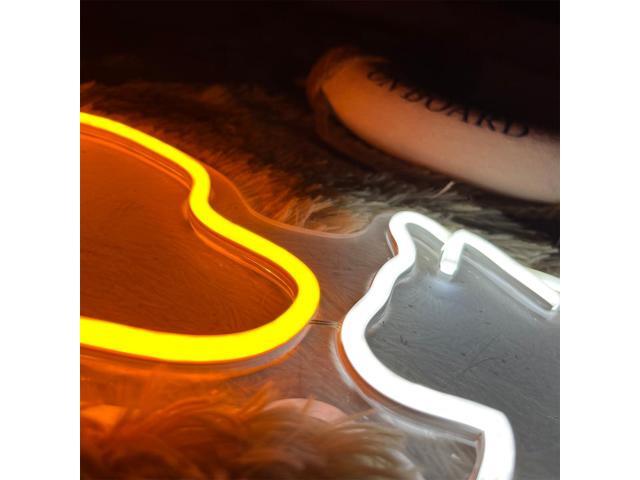 Dog Cat LED Neon Sign Super Bright Acrylic Dimmable Dog Led Light Cat Neon Light Size 15.7x7.8 in Cute Neon Sign for Shop Window Store Display Beer...