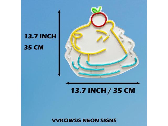 Capybara Neon Sign Super Bright Acrylic Dimmable Cute Animal Led Light Size 13.7x13.7 in Capybara Neon Light for Window Store Display Beer Bar...