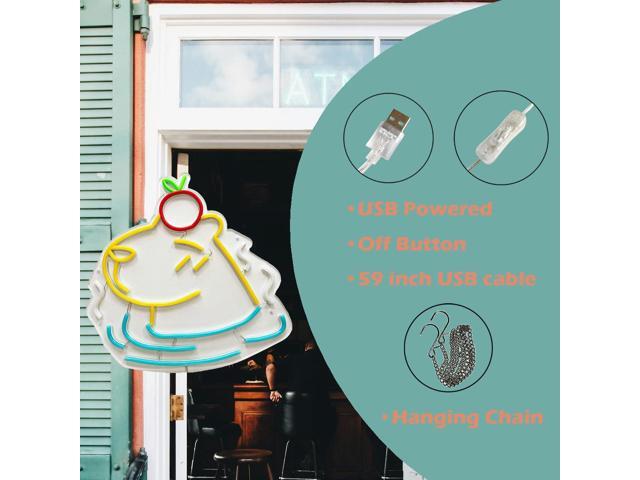 Capybara Neon Sign Super Bright Acrylic Dimmable Cute Animal Led Light Size 13.7x13.7 in Capybara Neon Light for Window Store Display Beer Bar...