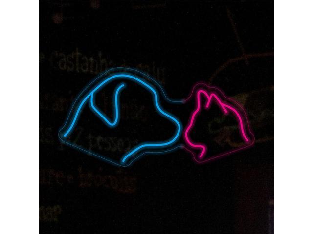Dog Cat LED Neon Sign Super Bright Acrylic Dimmable Dog Led Light Cat Neon Light Size 15.7x7.8 in Cute Neon Sign for Shop Window Store Display Beer...