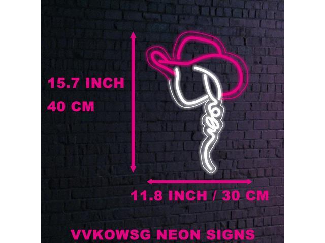 Cowgirl Hat LED Neon Sign Super Bright Acrylic Dimmable Cowboy Neon Light for Shop Window Store Display Beer Bar Nightclub Grand Opening Gift (Pink...