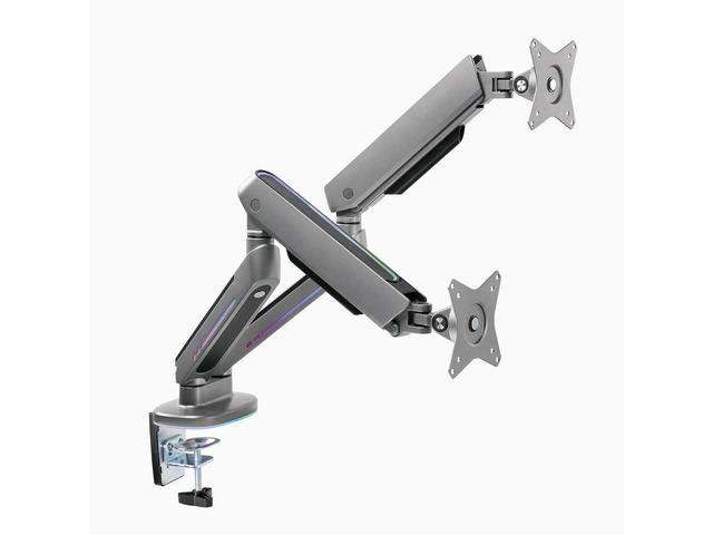 Desky Dual LED Monitor Arm - White