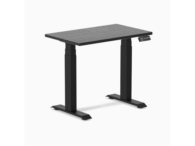 Desky Dual Mini Bamboo Sit Stand Desk - Dark Bamboo / 32 x 20 in / Matte Black
