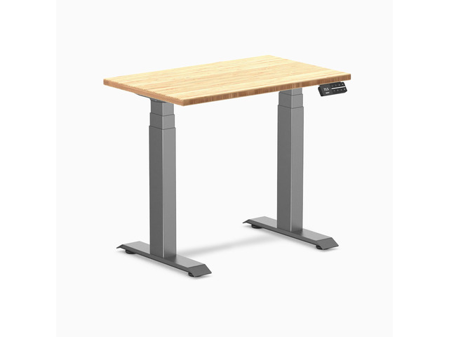 Desky Dual Mini Bamboo Sit Stand Desk - Bamboo / 32 x 20 in / Space Gray