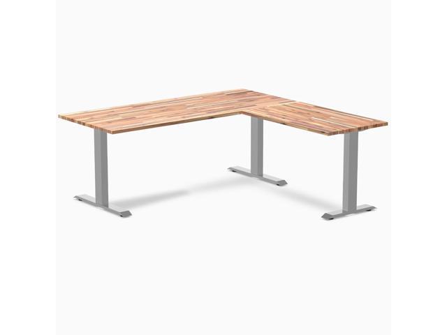 Desky Zero Softwood L-Shape Office Desk - Acacia / 72 x 30 x 70 x 24 in / Gray