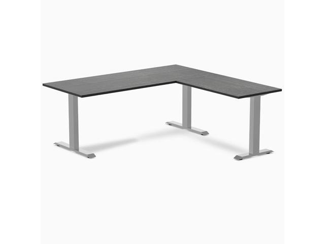 Desky Zero Bamboo L-Shape Office Desk - Dark Bamboo / 72 x 30 x 70 x 24 in / Gray