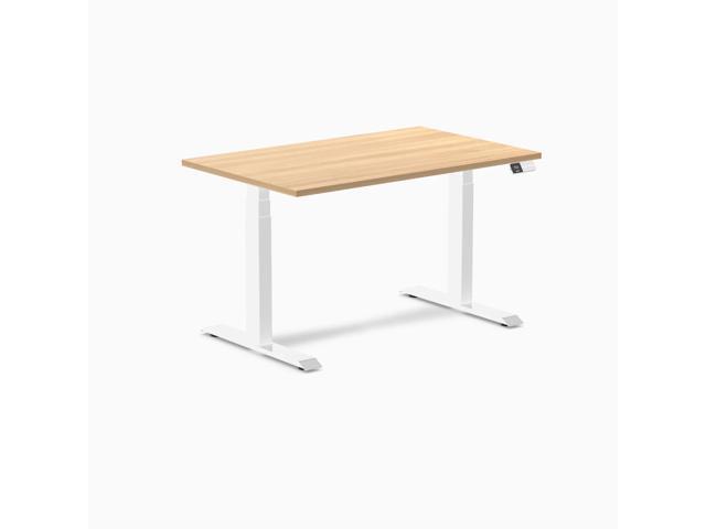 Desky Dual Laminate Sit Stand Desk - Sublime Teak / 47.2 x 29.5 in / White