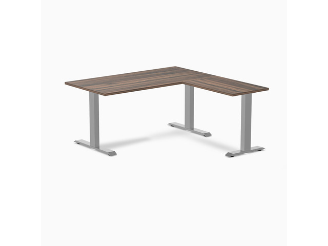 Desky Zero Laminate L-Shape Office Desk - Jarrah Legno / 59 x 29.5 x 61 x 19.7 in / Gray