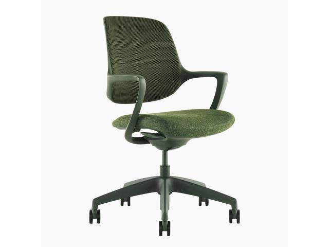 Desky Evoque Low Back Office Chair - White / Drafting Kit